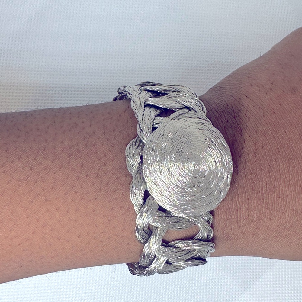 Silver Gray Single Loop Greek Bracelet